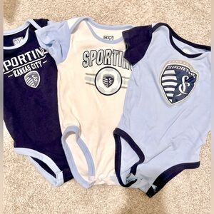MLS Sporting KC Onesies - 3 Piece - 18mo